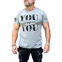 You vs You Mens Motivational Fitness Gym Premium Poly Cotton T-Shirt