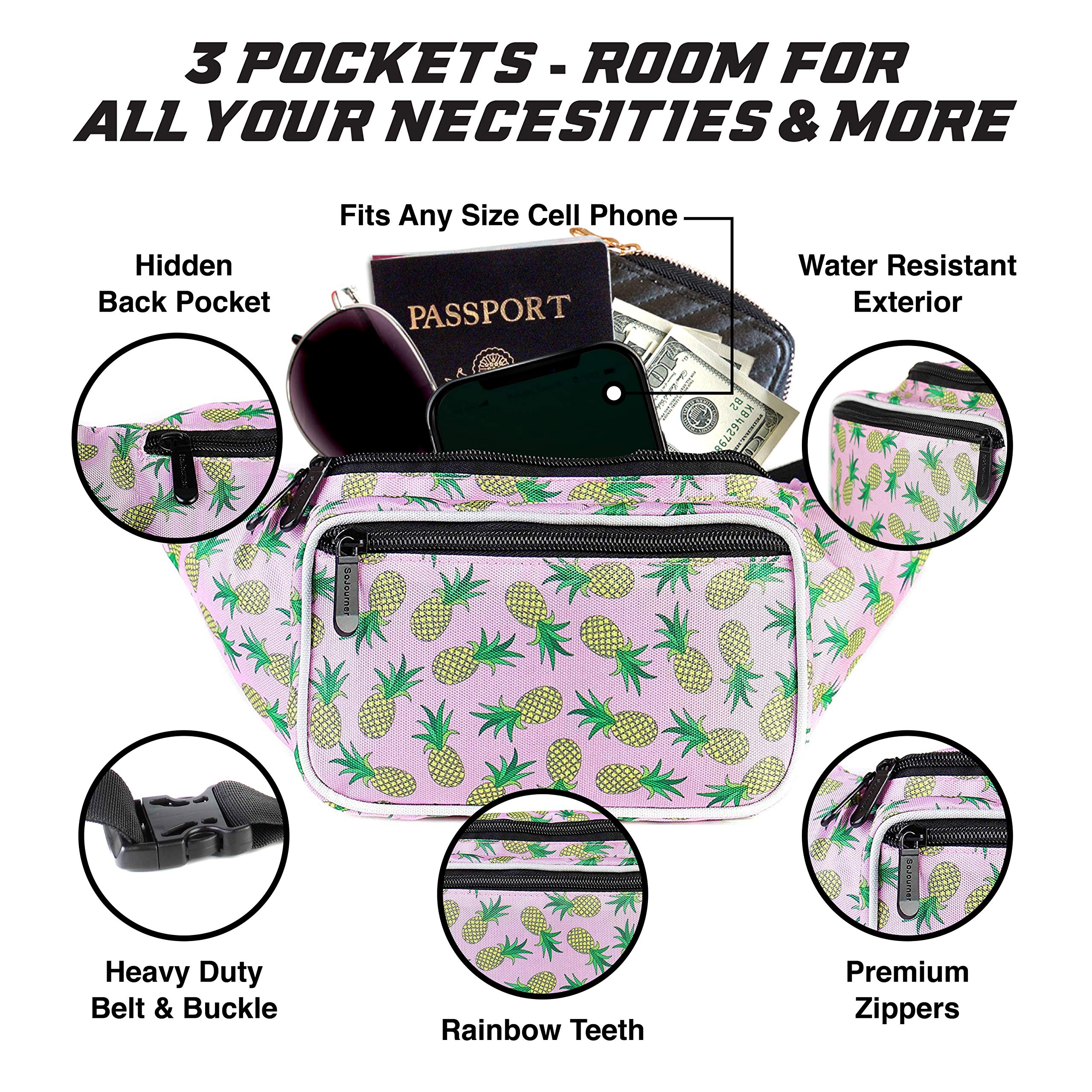 Holographic Silver Rave Fanny Pack and Pineapple Fanny Pack Bundle