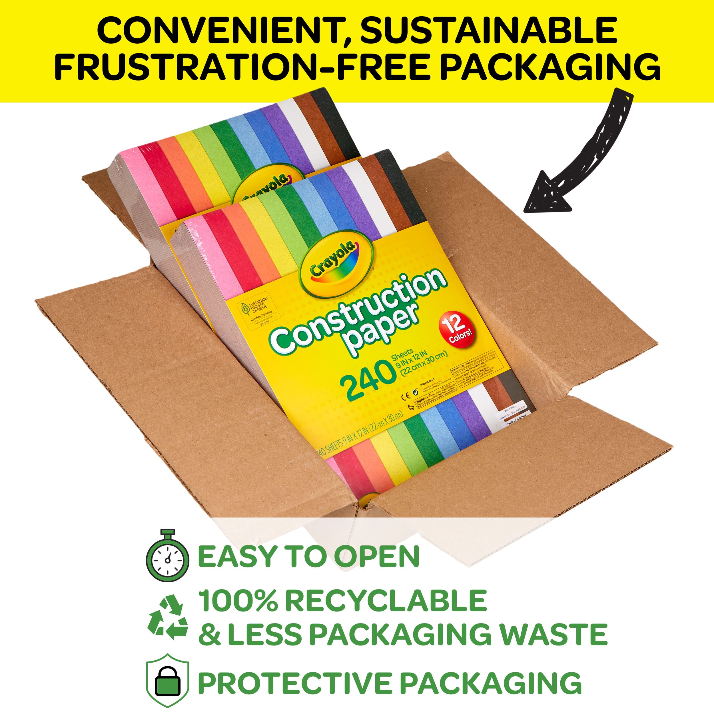 Crayola Construction Paper - 480ct (2 Pack), Bulk School Supplies For Kids, Classroom Supplies for Preschool, Elementary, Great for Arts & Crafts