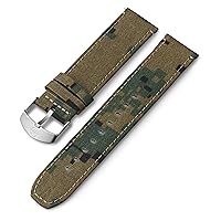 Timex 22mm Fabric Strap – Green Digital Camo with Silver-Tone Buckle