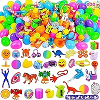JOYIN 200 PCS Easter Prefilled Eggs with Assorted Toys for Easter Basket Stuffers, Egg Hunt Supplies, Easter Classroom Prizes, Easter Party Favor