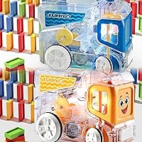 Upgraded Automatic Domino Train with 180 Dominos,Toys for Boys 4-6,STEM Toys for 5 Years Old,Christmas Birthday Gifts for Age 4 5 6 7 8 Boys Girls Toddlers