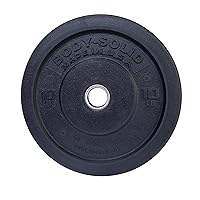 Body-Solid Rubber Coated Olympic Weight Plate with Anti-Slip Grip - Perfect for Strength Training, Home Gym, and Barbell Workouts