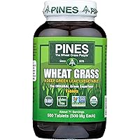Pines Organic Wheat Grass, 500 Count Tablets