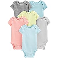 Simple Joys by Carter's Baby 6-Pack Short-Sleeve Bodysuit, Mini Stripe, Newborn