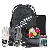 Zero Friction Golf Accessories Set with Golf Gloves, Matte Finish Golf Balls, Athletic Backpack, Performance Golf Tees, and Golf Towel