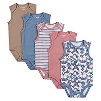 Hanes Unisex-Baby Hanes Baby Bodysuits, Ultimate Flexy Sleeveless For Boys & Girls, 5-Pack
