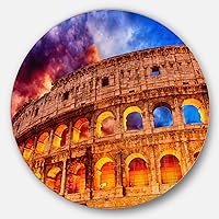 MT7550-C11 Colosseum Rome Italy - Monumental Photo Round - Disc of 11