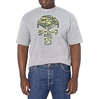Marvel Big & Tall Classic Punisher Camoskull Men's Tops Short Sleeve Tee Shirt
