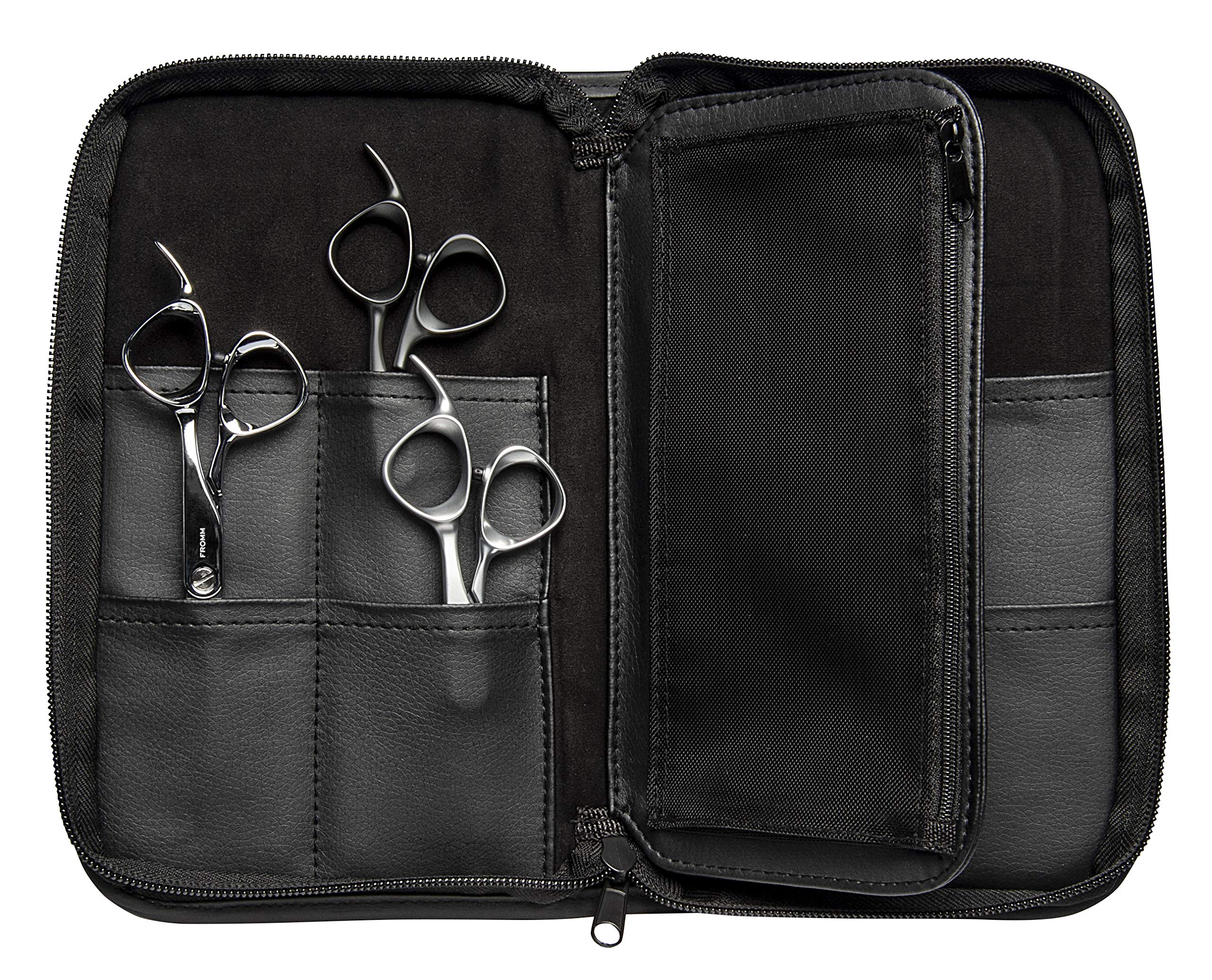 Fromm 8-Piece Zip Shear and Tool Case for Stylists and Barbers, Black, F1050
