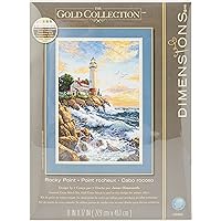 Dimensions Cliffside Lighthouse Gold Collection Advanced Counted Cross Stitch Kit for Adults, 11