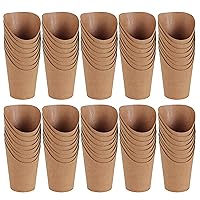 Lot45 French Fries Holder Paper Cups - 100pk 14oz Kraft Charcuterie Cups Disposable Paper Cones for Food and Appetizers