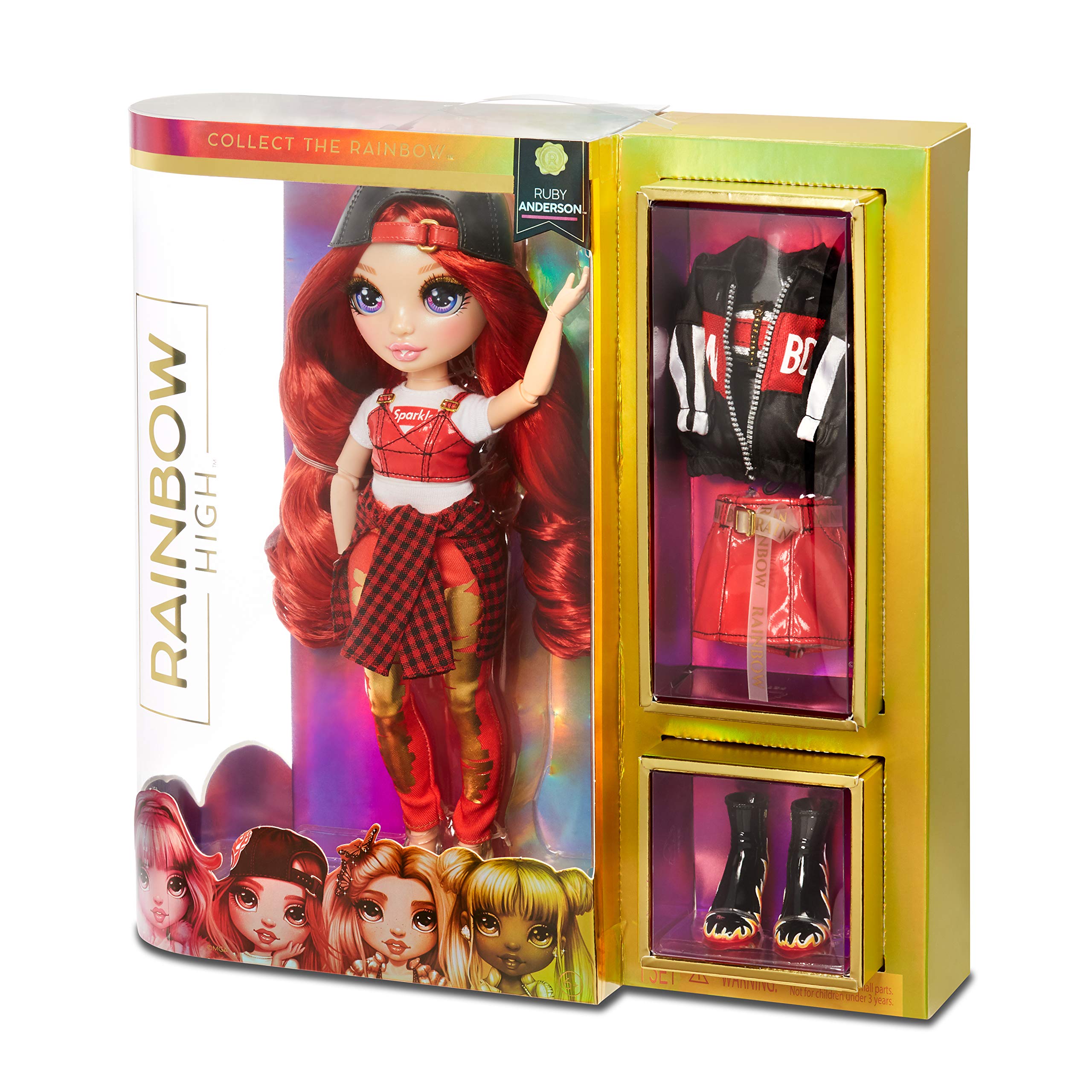 Rainbow High Ruby Anderson - Red Clothes Fashion Doll with 2 Complete Mix & Match Outfits and Accessories, Toys for Kids 6 to 12 Years Old