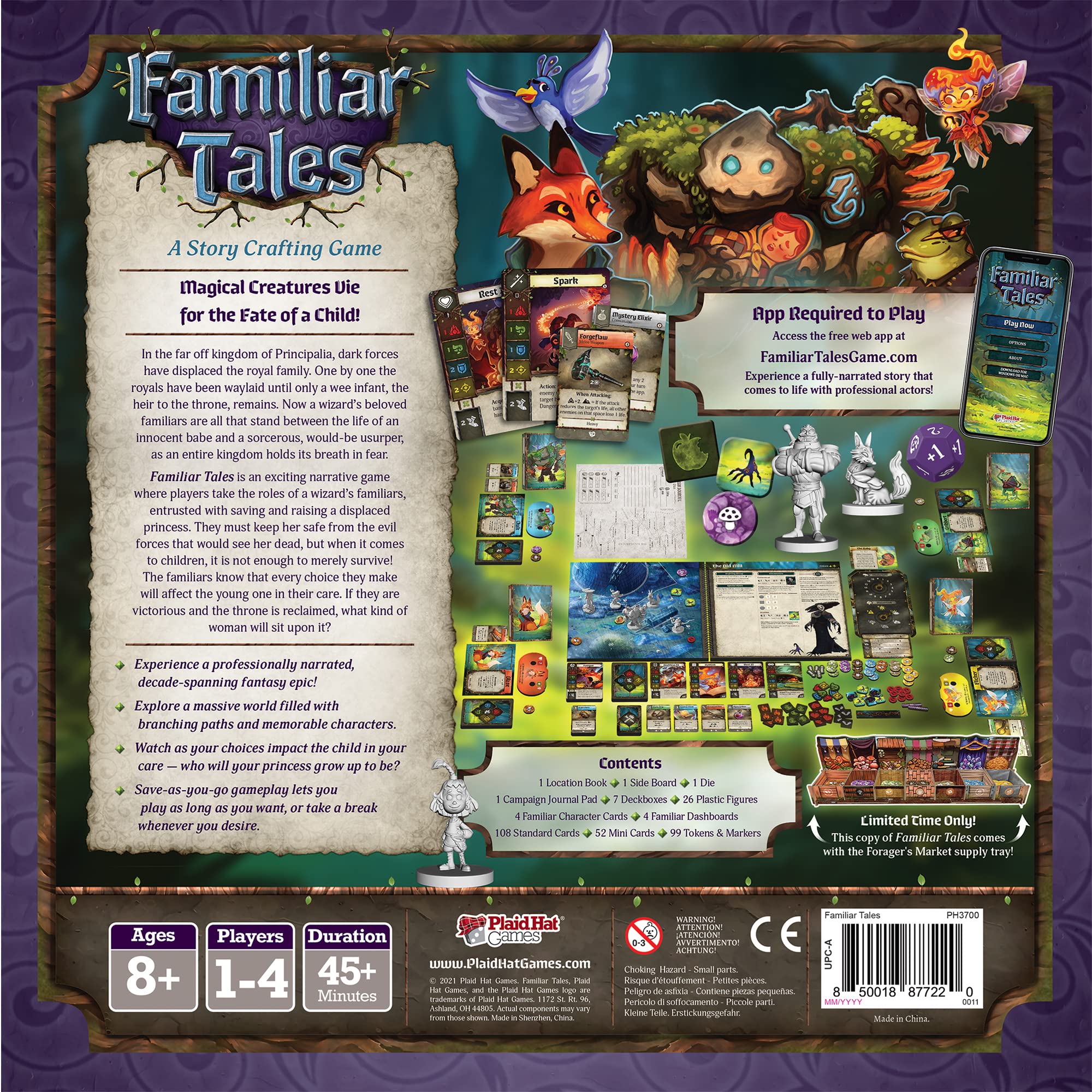 Familiar Tales Board/ Fantasy/ Fairy Tale Adventure Game | Cooperative Strategy Game for Adults and Kids | Ages 8+ | 1-4 Players | Average Playtime 45+ Minutes | Made by Plaid Hat Games