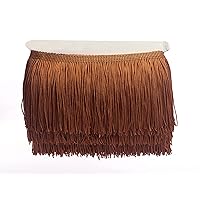 YYCRAFT 10 Yards 4 Inch Wide Tassel Curtian Fringe Trim by The Yard for DIY Sewing Crafts Clothing Curtains Decoration-Brown