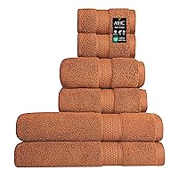 A1 Home Collections Bath Towel 500 GSM Duet Technology 100% Ring Spun Cotton Quick Dry & Highly Absorbent Towels, Zero Twist, Low Lint, Ultra Soft (Burnt Caramel, Towel Sets Pack of 6)