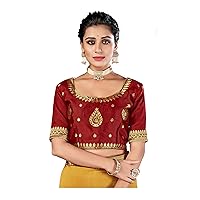 Women's Readymade Bollywood Blouse For Sarees Indian Designer Art Silk Padded Stitched Choli Crop Top