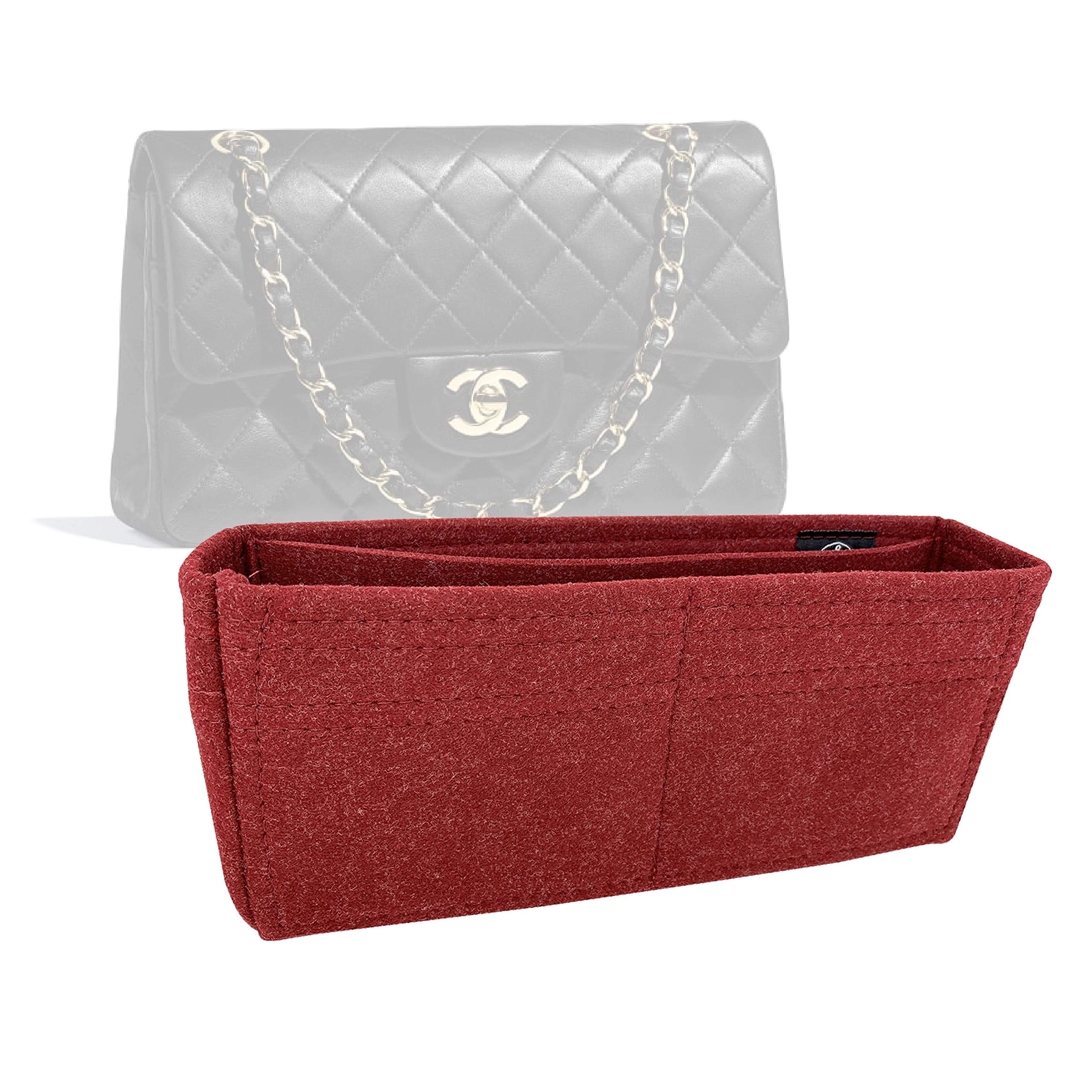 Zoomoni Premium Purse Organizer Insert For Chanel Classic Flap Mini Square, New Mini, Small, Medium, Jumbo, Maxi, with Top Handle (Handmade/20 Color Options) [Bag Organiser, Liner, Insert, Shaper]
