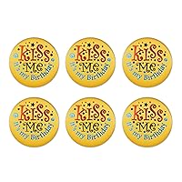 Beistle 6-Pack Kiss Me, it's My Birthday Satin Button, 2-Inch