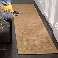 Palm Beach Collection Runner Rug - 2' x 8', Maize, Sisal & Jute Design, Ideal for High Traffic Areas in Living Room, Bedroom (PAB359M)