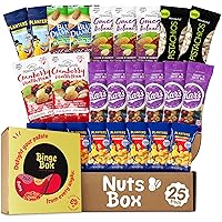Nut Box Care Package -25 Piece Nuts Trail Mix Variety Pack for, College Kids, Adults, Military, Boyfriend, Girlfriend, Office ,Birthdays – This Healthy Snack Box Includes a Variety of Mixed Nuts- Cashews, Pistachios, Almonds, Peanuts, Trail Mix.