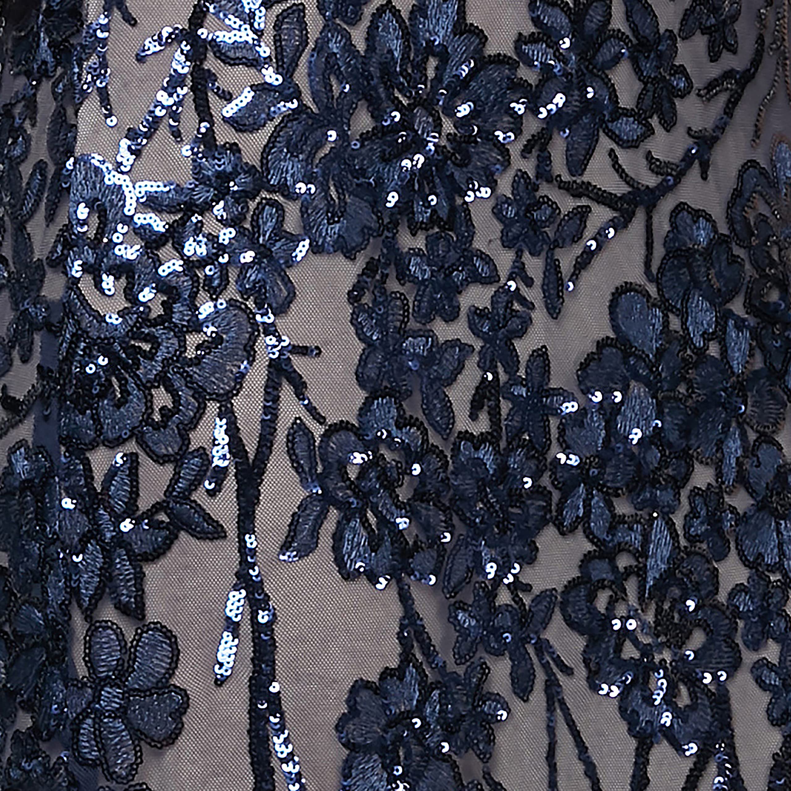 Alex Evenings Women's Sequin Stretch Lace Cold Shoulder Gown