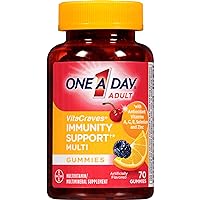 One A Day VitaCraves Immunity Support Multivitamin Gummies*, Supplement with Vitamins A, Vitamin C, Vitamin D, B6, B12, Zinc & more, 70 Count