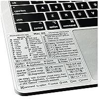 Mac OS Shortcuts Sticker | Mac Keyboard Stickers for Mac OS | No-Residue Laminated Vinyl MacBook Stickers for Laptop | MacBook Shortcut Stickers for 13-16
