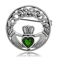 WithLoveSilver Sterling Silver 925 Charm Claddagh Celtic Iris Friendship Brooch Pin
