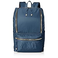 Glossy Poly Round Zipper Backpack YS18-0390 Navy