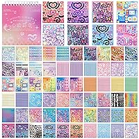Vintage Washi Stickers for Scrapbooking, Aesthetic Sticker Book for Journaling with 30 Sheets Scrapbook Decorative Stickers and 20 Sheets Scrapbook