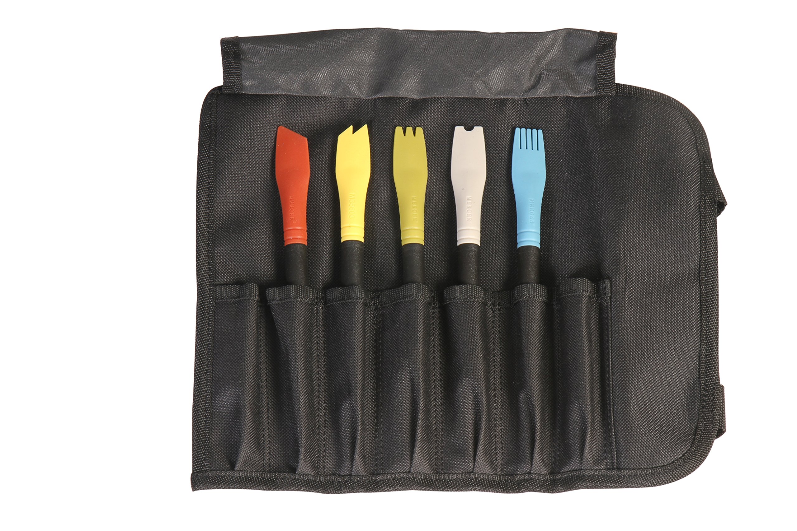Mercer Culinary Silicone Plating Brush Set- 5 Brushes and a Carrying Case