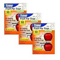 TERRO T2503-3 Ready-to-Use Indoor Fruit Fly Trap with Built in Window - 6 Traps + 270 Day Lure Supply