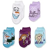 Disney Frozen Girls 5 Pack No Show Socks