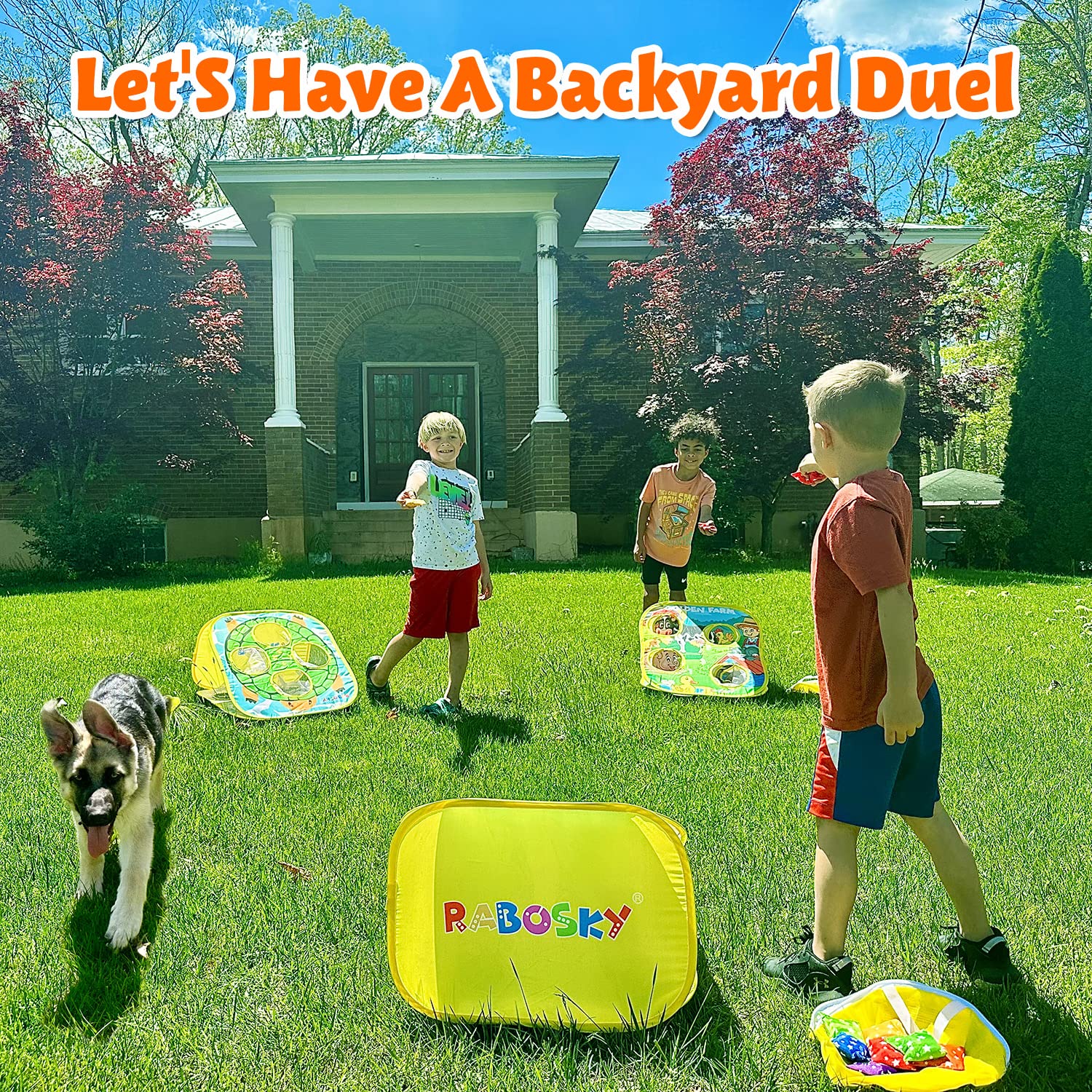 RaboSky Bean Bag Toss Game for Kids Toddlers 2 3 4 5 Year Old, Dinosaur Toys for Boy Girl Birthday Party Gift, Sports & Outdoor Play Toys Games Activities for Toddlers 1-3 Backyard Yard Outside