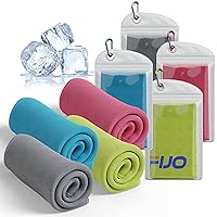 4 Pack Microfiber Cooling Towels for Neck and Face - Cool the Heat in Summer - Cooling Neck Wraps for Sweat, Workout, Gym Towels, Yoga, Sport, Running, Athletes, Camping - Cooler Rags for Hot Weather