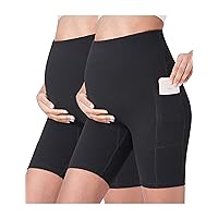 POSHDIVAH Women's Maternity Yoga Shorts Over The Belly Bump Summer Workout Running Active Short Pants with Pockets 5