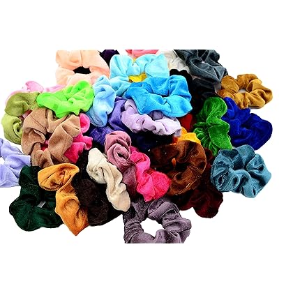 Chloven 45 Pcs Hair Scrunchies Velvet Elastics Hair Bands Scrunchy Hair Ties Ropes Scrunchie for Women Girls Hair Accessories - Great Gift for Holiday Seasons