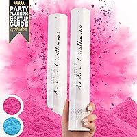 Gender Reveal Confetti Cannon - 2 Pack - Biodegradable Pink Gender Reveal Smoke Bombs for Gender Reveal Party | Gender Reveal Cannons | Baby Gender Reveal Poppers | Girl Gender Reveal Powder Cannon