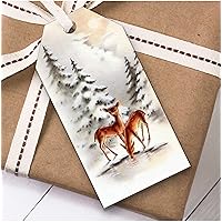 Vintage Traditional Deer Christmas Gift Tags (Present Favor Labels)