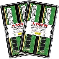 A-Tech 64GB (4x16GB) DDR4 2133 MHz UDIMM PC4-17000 (PC4-2133P) CL15 DIMM 2Rx8 Non-ECC Desktop RAM Memory Modules