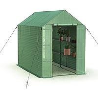 Sundale Outdoor Green House Kits to Build for Outside Winter,97 x 56 x 77 Inch Walk in Pop Up Greenhouses with Shelves,Indoor Outdoor Portable Zipper Greenhouse Tall with Roll Up Doors & Cover