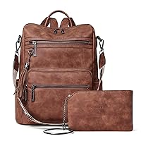 Shrrie Backpack Purse for Women Leather Backpack Fashion Designer Travel Backpack Convertible Shoulder Bag