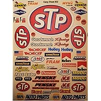 STP Sticker Gang Sheet 32-1/10 Scale White Vinyl R/C Model Decal Sticker Sheet Radio Control Lexan Body - Decorate Your R/c Cars, Boats, Trucks Along with Any Other Scale Model Kit.