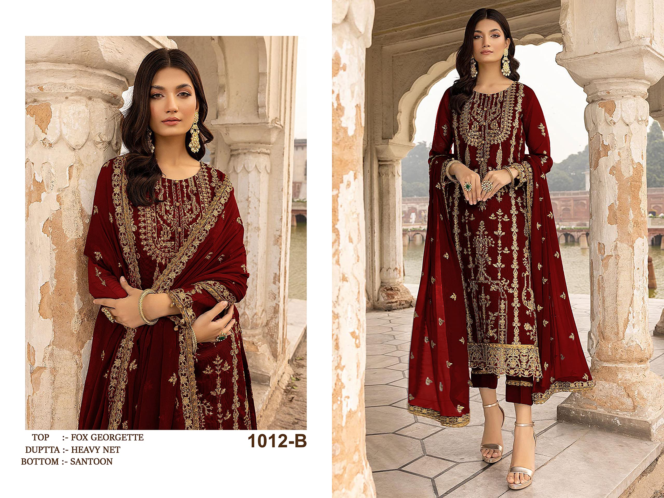 Shriva Fashion women's ready to wear embroidered plus size eid festival pakistani salwar kameez suit for women (1012)