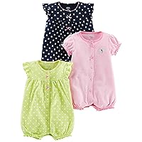 Baby Girls' 3-Pack Snap-up Rompers