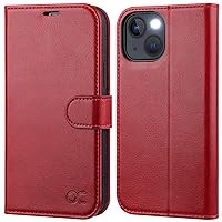 OCASE Compatible with iPhone 13 Mini Wallet Case, PU Leather Flip Folio Case with Card Holders RFID Blocking Kickstand [Shockproof TPU Inner Shell] Phone Cover 5.4 Inch (Red)