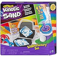 Kinetic Sand, Sandisfactory Set, 4.5lbs of Colored and Rare White, 10 Tools and Molds, Play Sand for Kids Ages 3 and Up, Amazon Exclusive