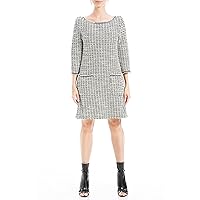 Max Studio Women's 3/4 Sleeve Tweed Short Dress