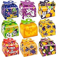 JOYIN Halloween Goodie Gift Boxes with Bow, 36 Pcs Halloween Trick-or-Treat Candy Boxes for Halloween Party Favor Supplies, Birthday Party, Gift Boxes for Holidays, School Events